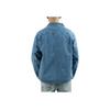 Vans Letter Print Single Button Denim Jacket Men jackets Washed-Blue VN0007WN7W6