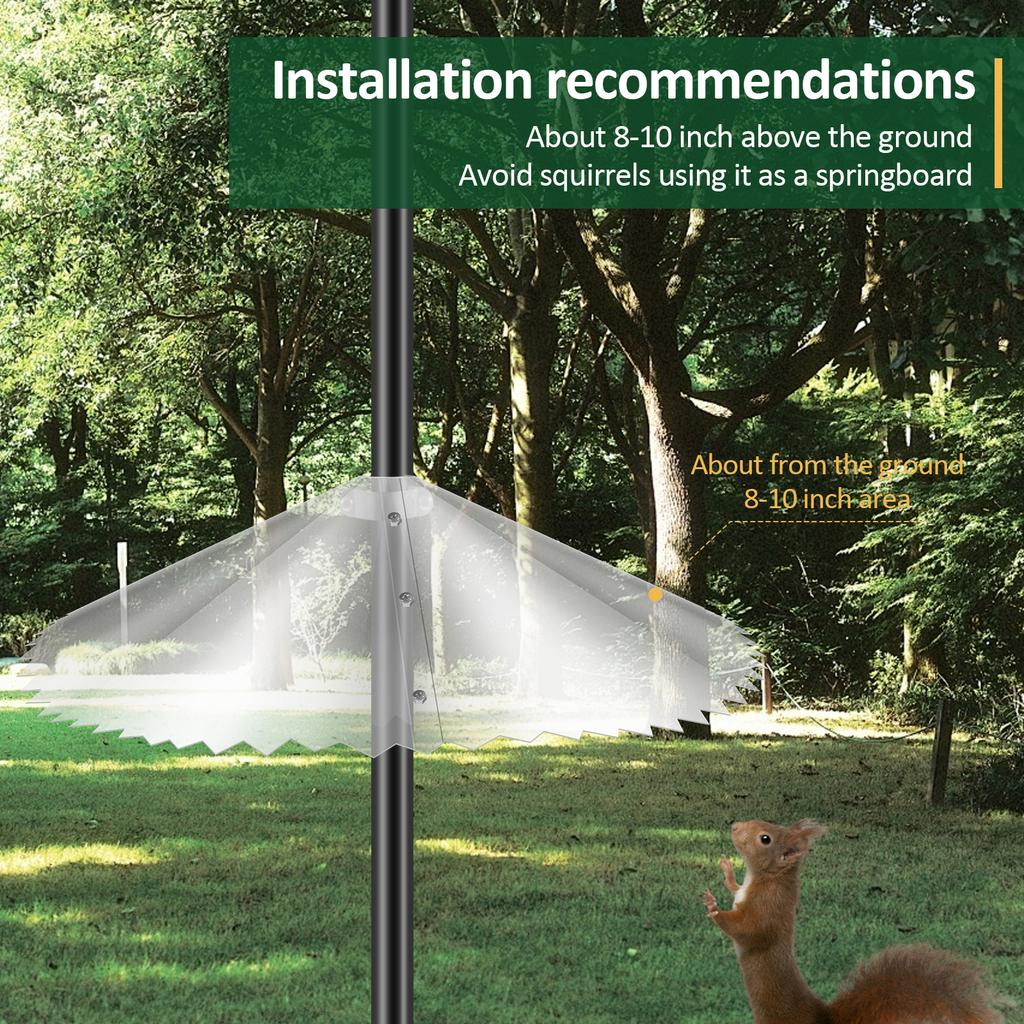 2 Stück Eichhörnchenabwehr PET Transparent Vogelfutterhausabwehr mit gezacktem Rand Outdoor Eichhörnchensichere Abwehr Vogelaufzuchtbedarf