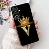 For Samsung M56 Case SM-M566B Clear Fashion A-Z Letters Luxury Flowers Crown Soft TPU Bumper For Samsung Galaxy M56 Back Cover