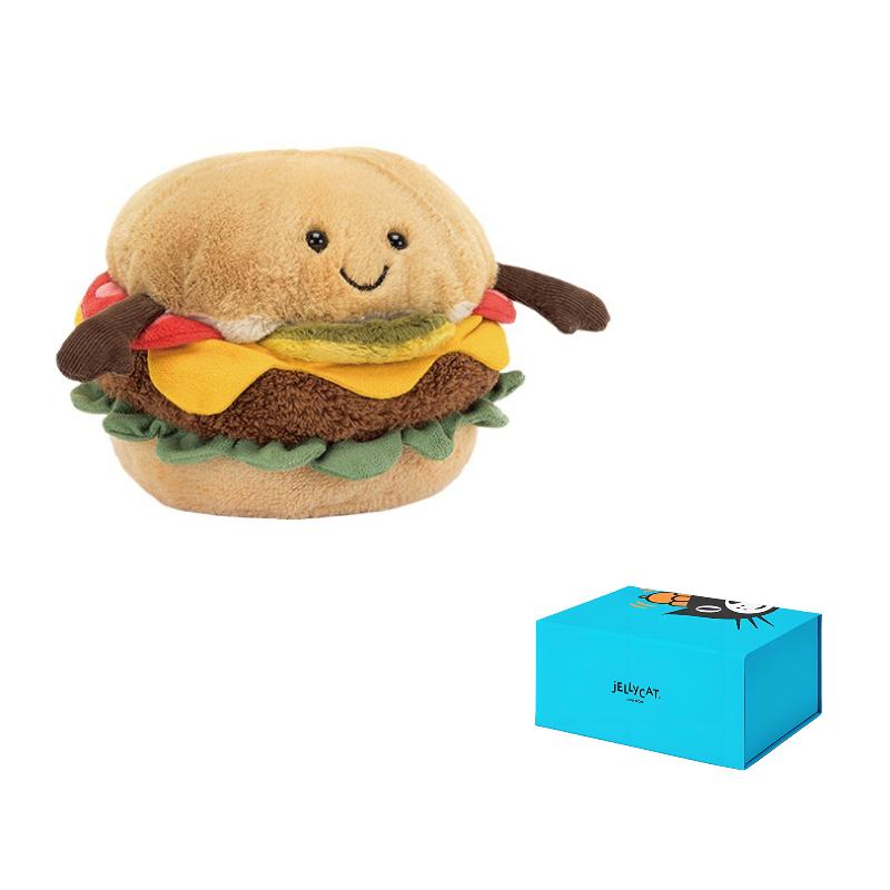 JELLYCAT Fun Food Series Hamburger Cute Doll Plush Doll 11cm Tall