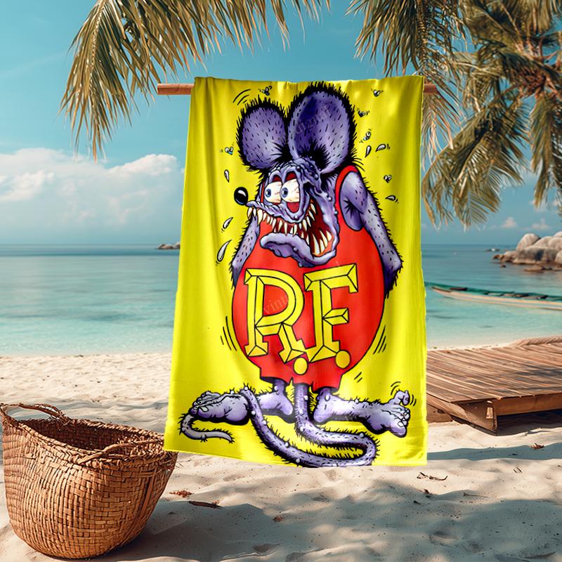 Rat Fink Power Fashion Beach Towel: Ideal for Summer Adventures Soft, absorbent and quick drying suitable for swimming and bathing