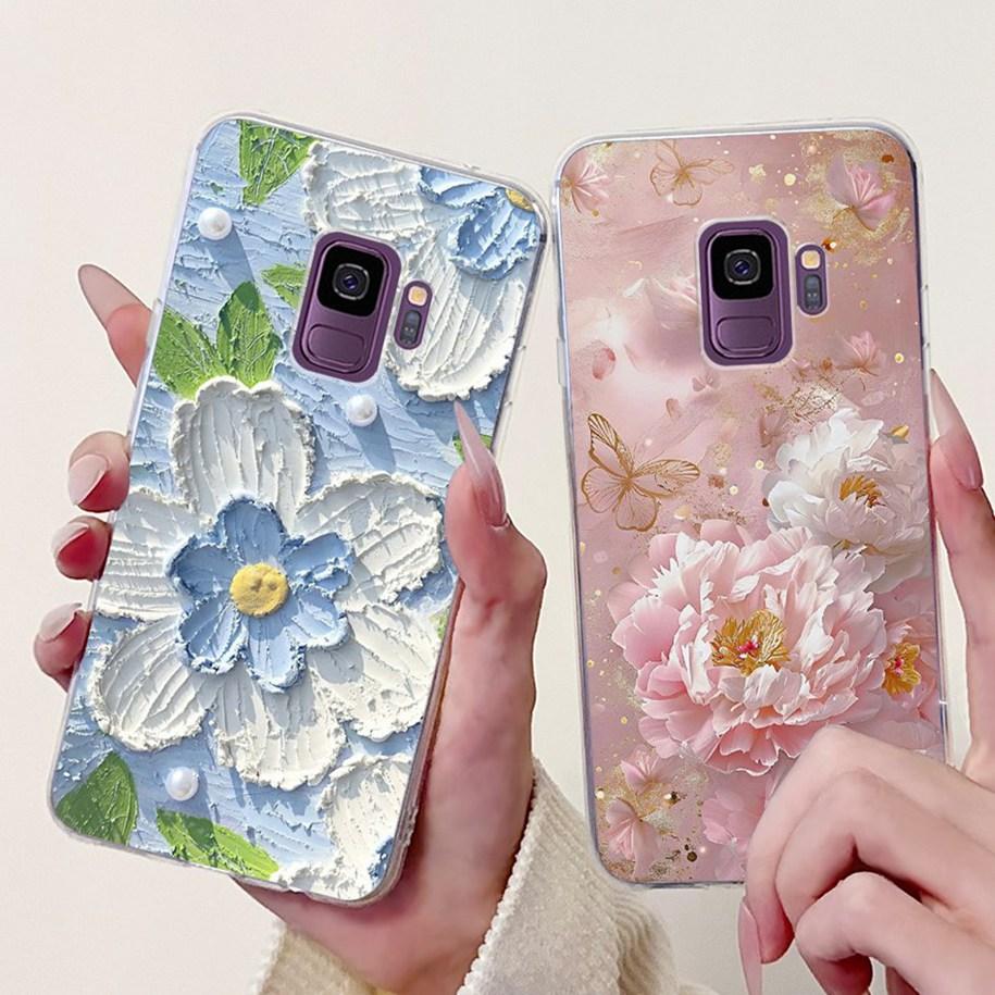 For Samsung Galaxy S9 Case SM-G960F Cover Fashion Flower Soft Slim Back Cover For Samsung S9 Plus S 9 GalaxyS9 S9+ SM-G965F Capa