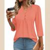 Women's 3/4 Sleeve Tops T Shirts Casual Blouse Tee