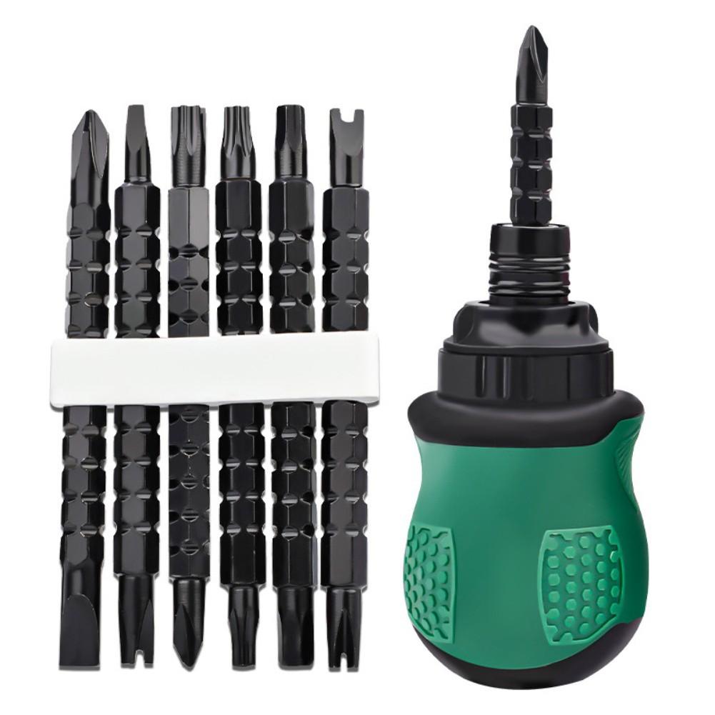 7 Piece For Mini Ratchet Screwdriver Kit with Adjustable Bit Interface Design