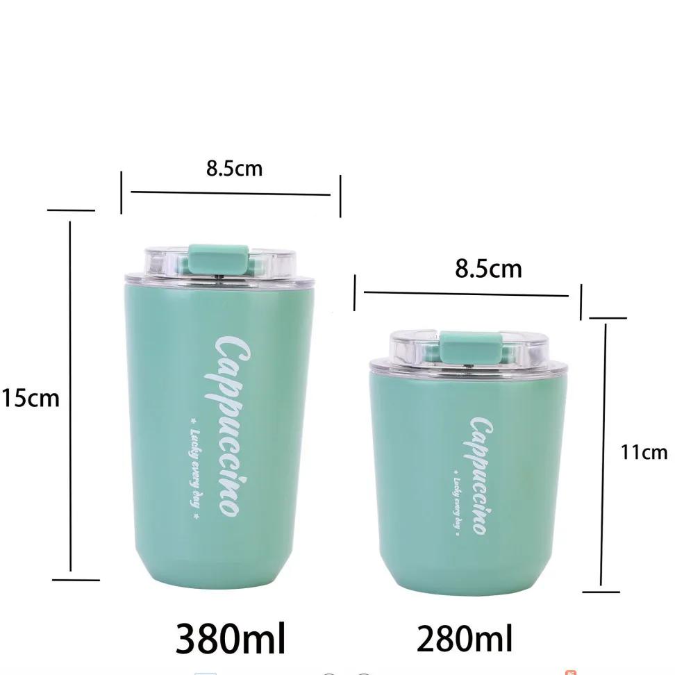 14oz Stainless Steel Insulated Cup Double-Layer Vacuum Direct Drinking Coffee Cup Creative Car Portable Water Cup Water Bottle YLE432