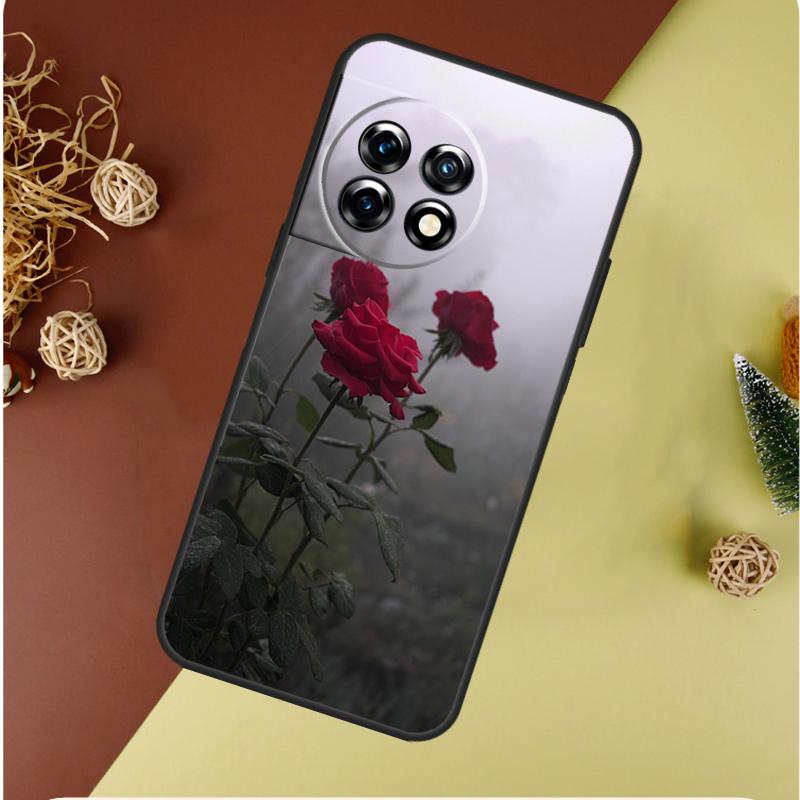 Red Rose Flower For OnePlus 13 13R 12 12R 11 9 10 Pro 8T 9RT 10T 10R Nord 4 CE 2 3 Lite N20 N30 Phone Case