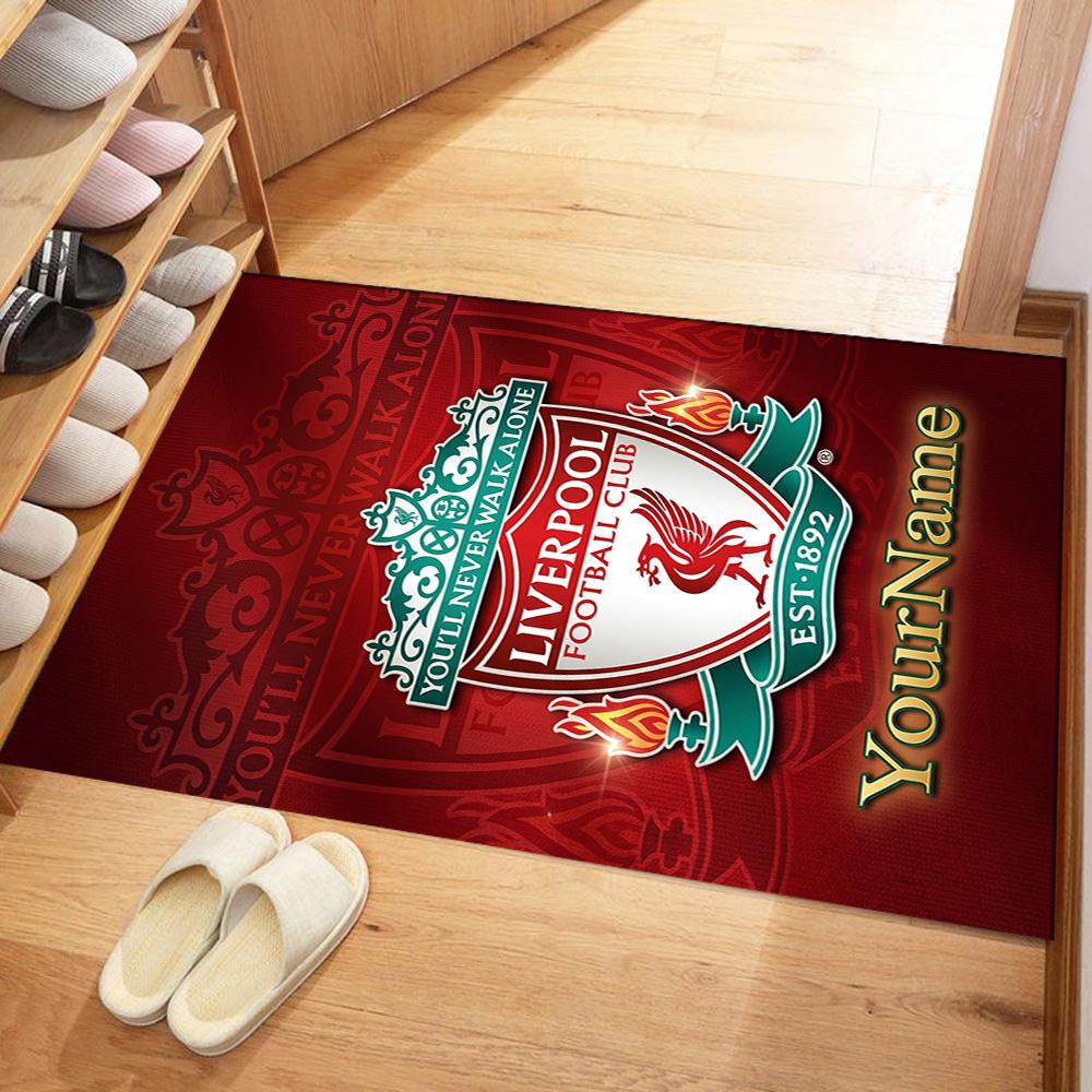 Liverpool Customized Name Floor Mat Design for Kitchen Bedrooms Balcony Decorate room Anti-slip Rug Decorate Offices Perfect Gift for Friends & Family