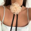 Ingemark Overdrevet Stor Rose Blomst Choker Halskæde til Kvinder Bryllup Brude Goth Kpop Justerbar Sløjfe Kæde Y2K Tilbehør Ny