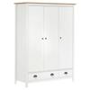 Day and Night - Day and Night Hill Range 3-door Wardrobe White Pine Wood 127x50x170cm