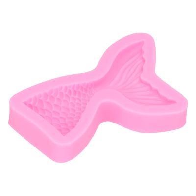 Fischschwanzförmige Silikonform, Fondant-Schokoladenform, Backwerkzeug für Kuchendekoration, PinkSmall