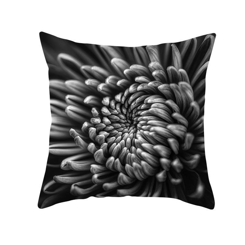 Black Rose Peach Skin Pillow Cover Car Pillow Cover Sofa Cushion Cover for Home Use