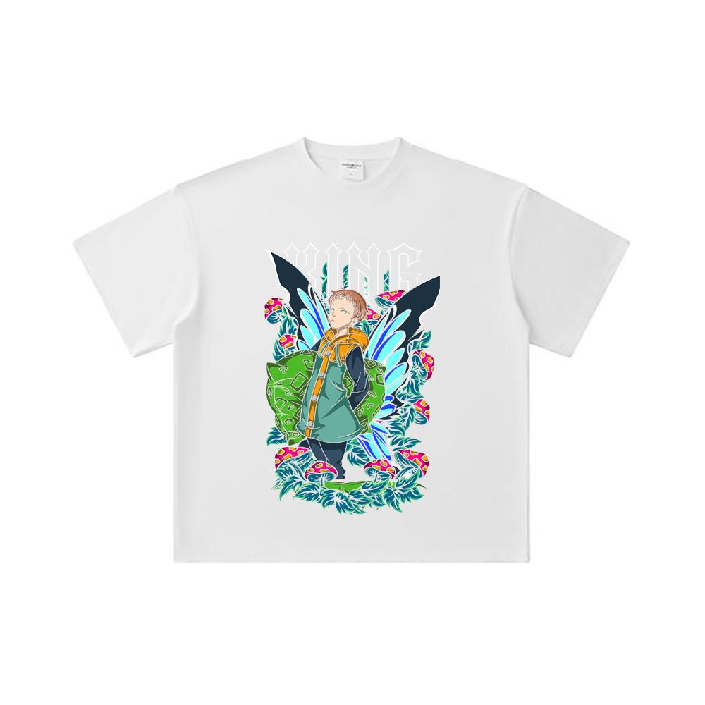 260 GSM Double Yarn 32 Count 100% Cotton Seven Deadly Sins V6 King Print Unisex Heavy Cotton T Shirt