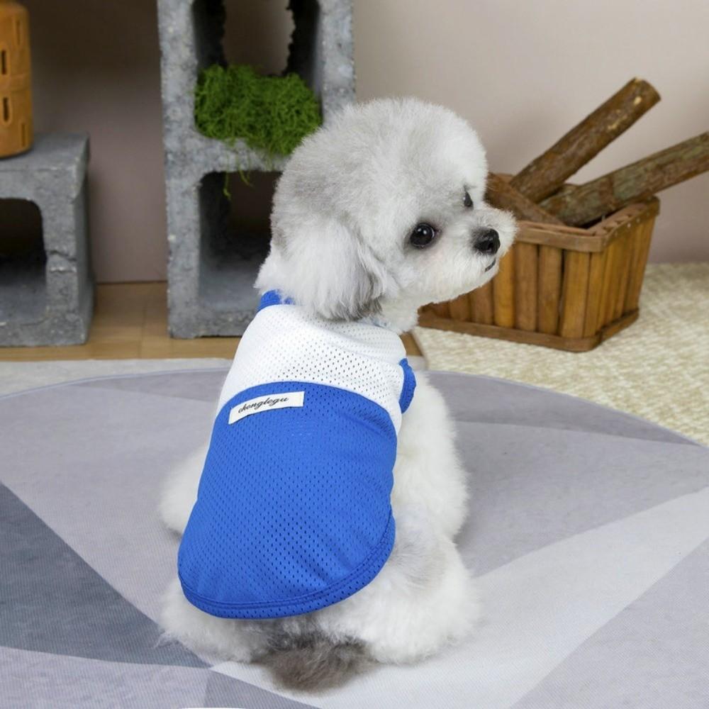 Lightweight Pet Mesh Vest Two-Tone Design Dog T-Shirt Fashion Summer Dog Clothing  Casual Outfit