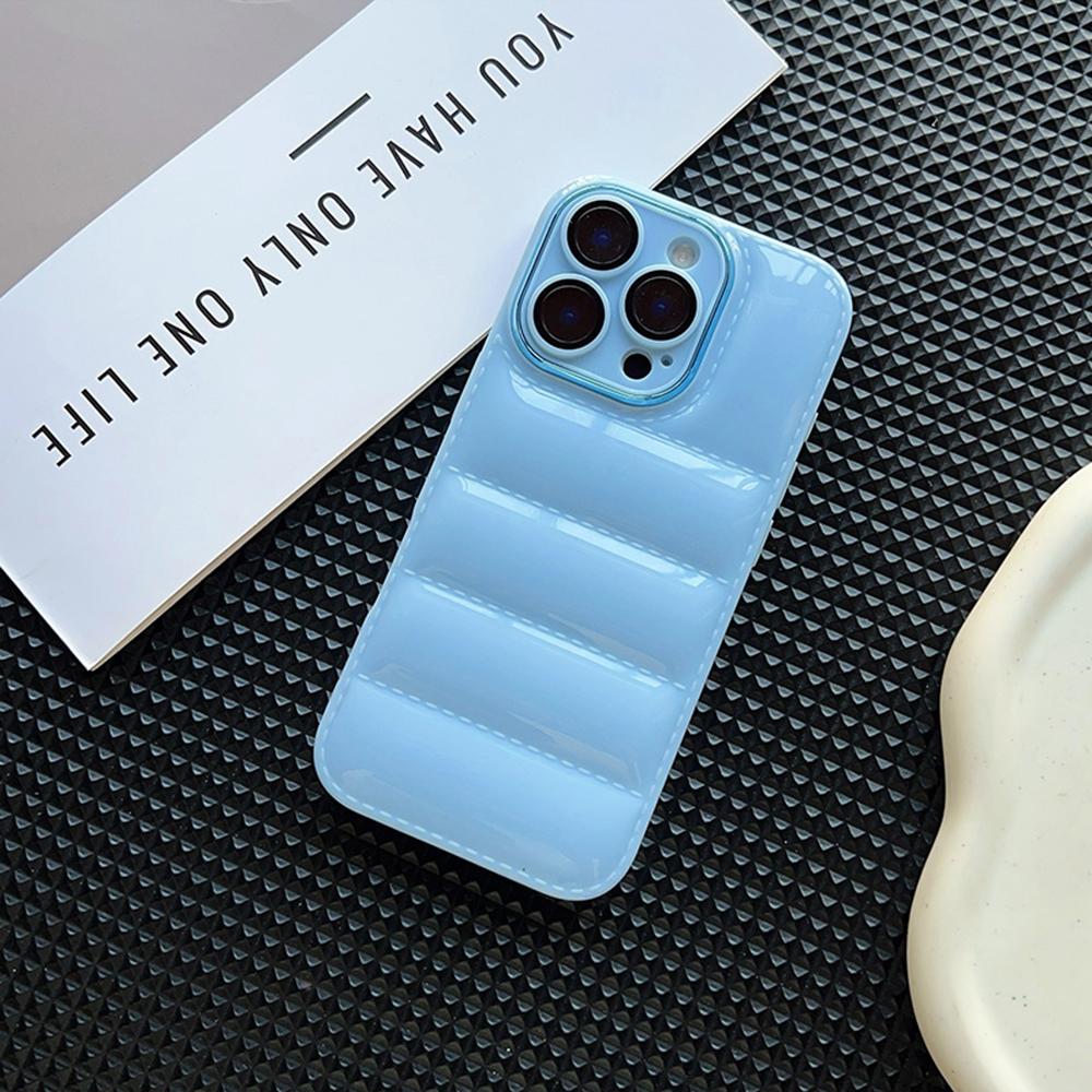 Luxusní Puffer pouzdro na telefon pro iPhone 16 15 14 13 12 11 Pro Max Pouzdra na telefon ve stylu péřové bundy pro iPhone 11 XR 7 8 Plus XS Max Měkký silikonový nárazuvzdorný kryt