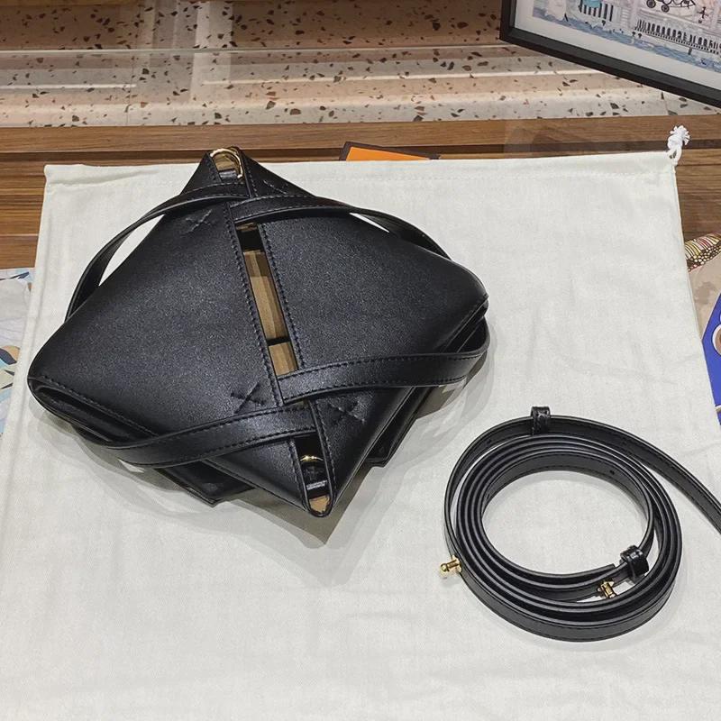 2023 Genuine Leather Convertible Geometric Tote: Large Capacity Shoulder, Crossbody, or Hand-Held Bag