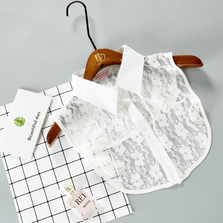 White Fake Collar Shirt For Children False Collar Blouse Lace Kids Peter Pan Collar Detachable Lapel Half Shirt Boys Faux Col