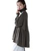 Yours BEXU1724 High Neck Gathered Peplum Size Gray Women's Knit, M,