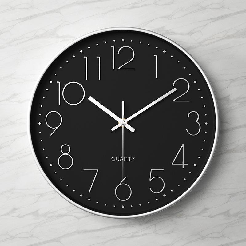 Clocks Living Room Silent Wall Clock Simple Fashion Clock Wall Hanging Home Three-dimensional Digital 40CM