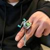 Mini Fiskehjul Halsband 1/2 st Premium Legering Herr Hänge Trendiga Hip Hop Smycken för Streetwear Festpresent