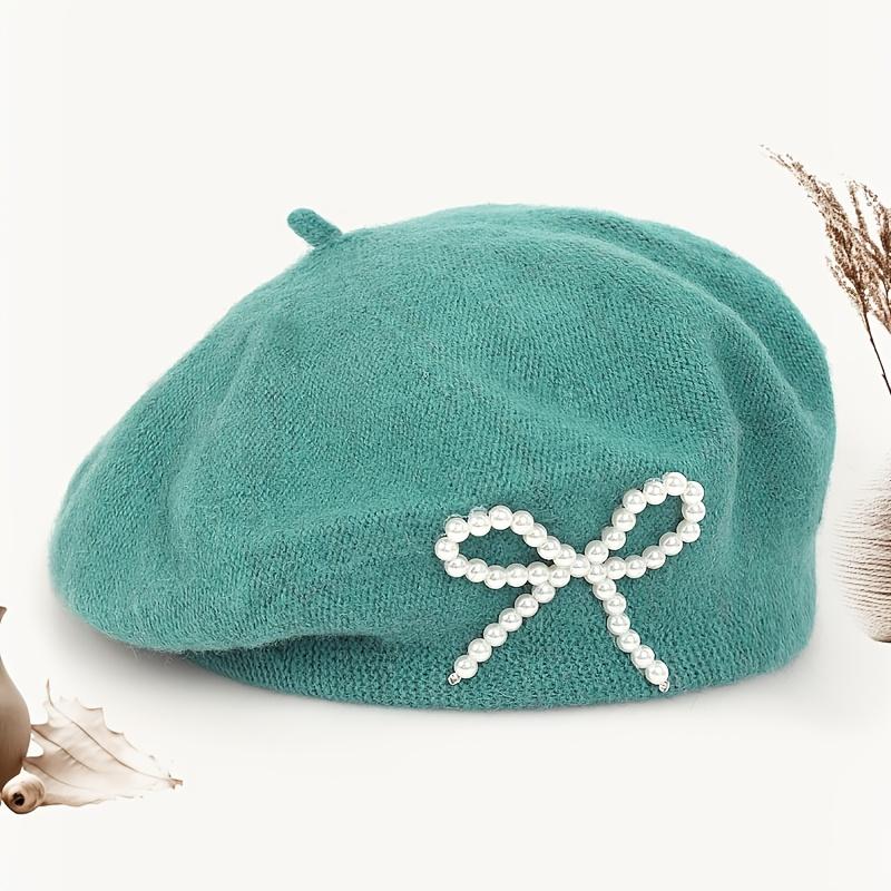 1pc Solid Color Women's New Bow Wool Beret, Suitable for Daily Use, Available in Multiple Colors