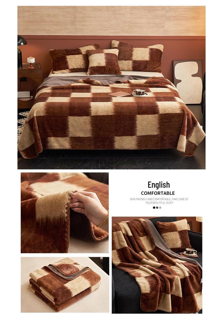 26 Soft Skin-Friendly Rabbit Fur Throw Blanket - Ideal for Single/Double Student Dormitory or Nap