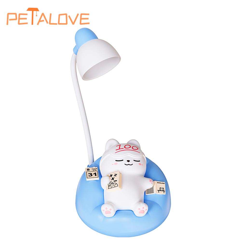 Veilleuse Chat Mignon Dessin Animé Créatif Décoration d'Ambiance Ornements pour Chambre d'Enfant Chevet Rechargeable Lumières LED Douces Cadeau