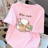 Women T-Shirt Cotton Summer The Cat That Always Wants To Sleep Pattern Prints T Shirt O-Neck Soft Loose Tops Basic Woman Clothes