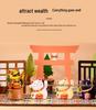 2-Inch Solar-Powered Golden Lucky Cat Waving Ornament for Desktop Decor