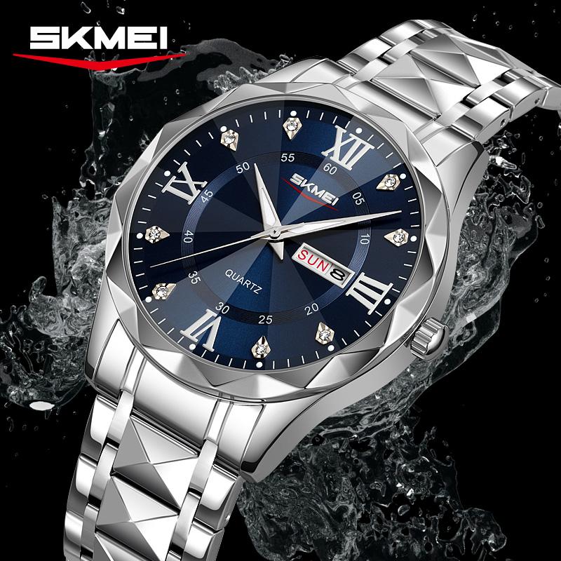 SKMEI New Man Waterproof Fashion Luxury Dial Exquisite Quartz Stainless Steel Watch for Women 9369