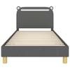 Kids Bed Frame with Headboard Dark Grey 90 x 190 cm Fabric
