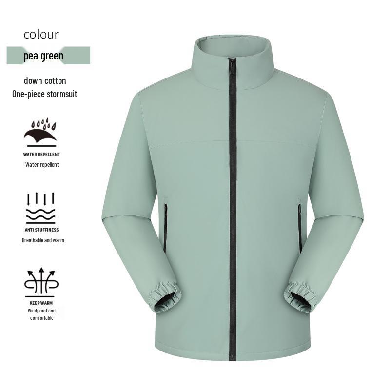 Unisex Stand-Collar Down Cotton Jacket - Warm, Cold-Proof, Versatile Youth Coat for Autumn and Winter