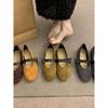 French one-word with flat Mary Jane shoes, spring and autumn 2025, Korean new version, shallow mouth small fragrant wind, shallow mouth single shoes