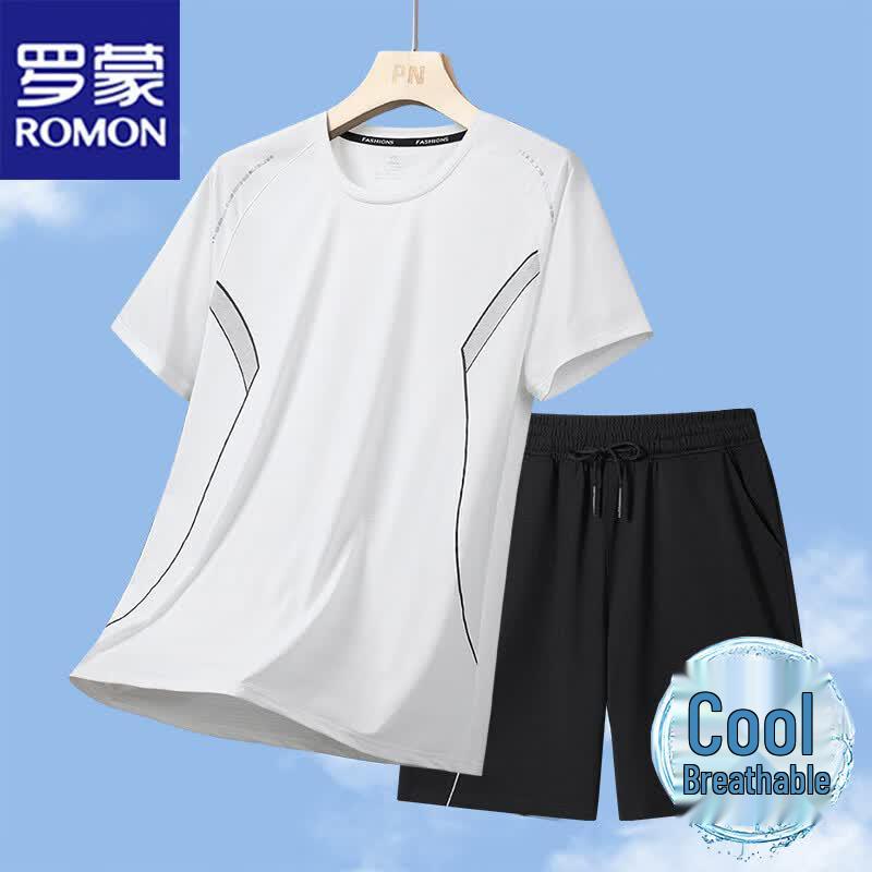ROMON Men s Ice Silk Two-Piece Set 4XL