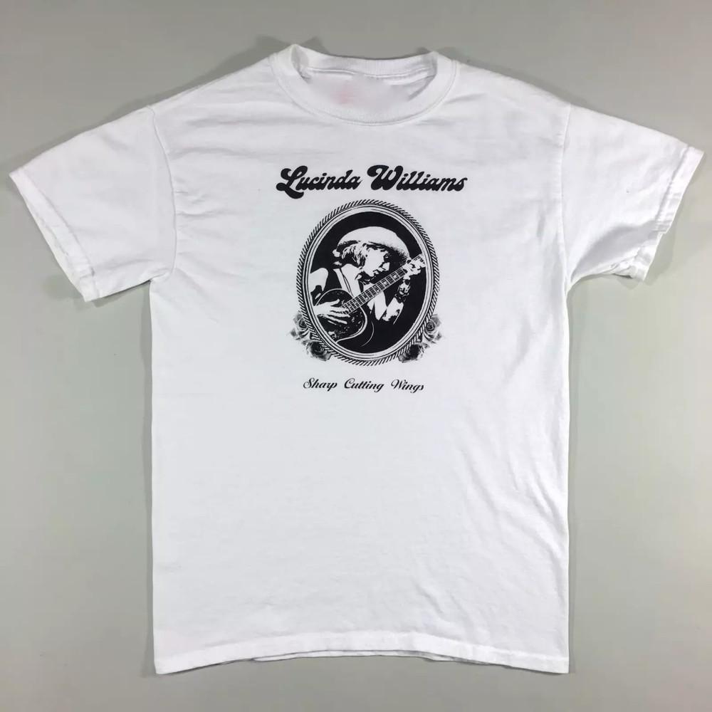 Vtg Lucinda Williams Country Music Cotton White Full Size Unisex Shirt Unisex T-Shirt XXL