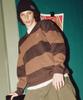 XTONZ Xtk170 Striped V-Neck Pullover Knit (Brown)