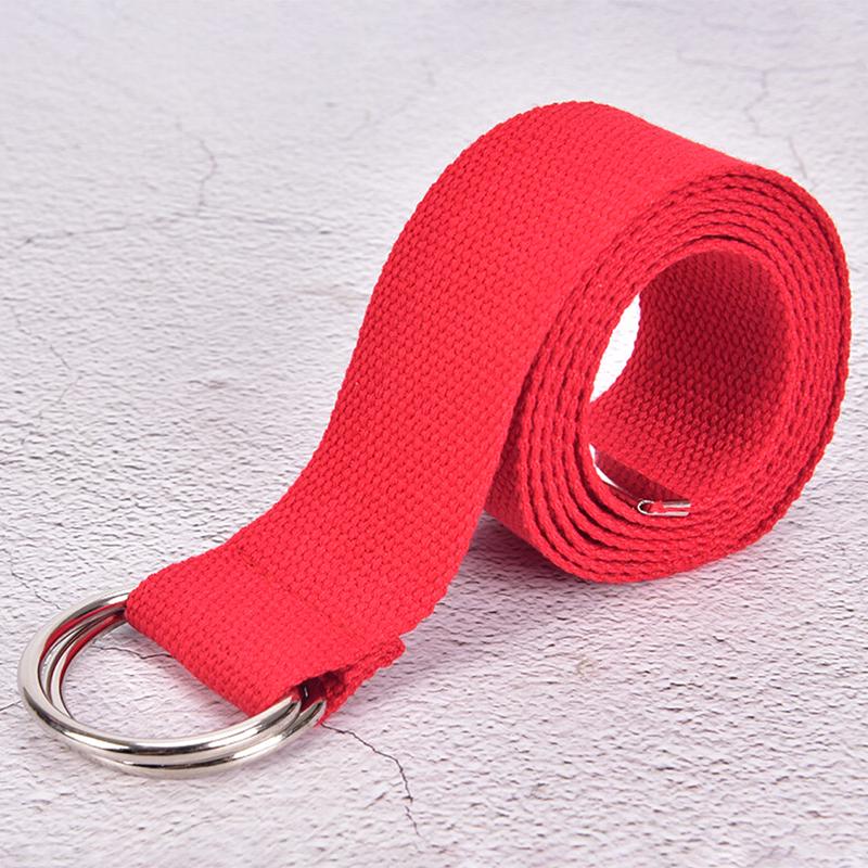 Universal Casual Double D-Ring Nylon Canvas Stripe Buckle Outdoor Belt