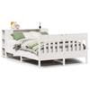 Solid Wood Bed with Shelf Without Mattress White 135x190 cm Pine
