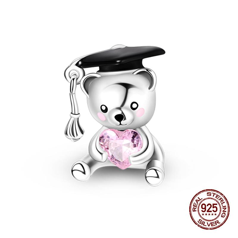 Charms Kupferrosa Katze Eule Tier Herz Zirkonia Charm Perlen Passen Original Armbänder Feiner DIY Schmuck