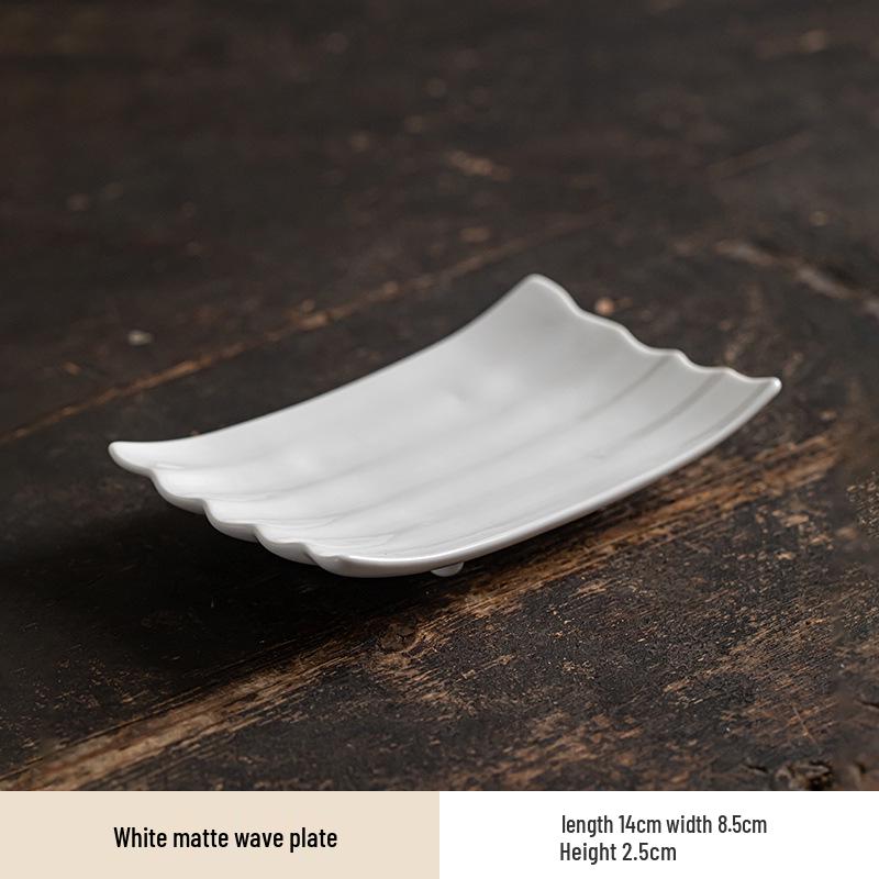 High-Legged Ceramic Plate for Tea, Snacks, Pastry, Fruit, Dim Sum, or Towel Tray - Chinese-Style Serving Dish