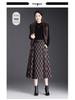 Spring 2026 Grid Pleated High-Waist A-line Midi Skirt - New Arrival, Perfect for Draped Commute Fashion