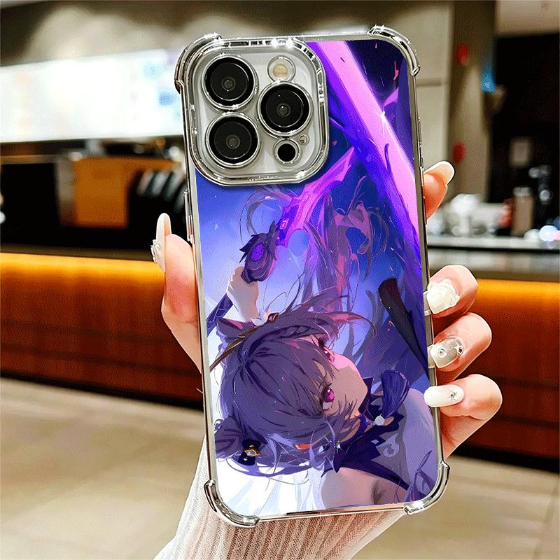 

Genshin Impact Keqing Plating Phone Case For Iphone 16 17 Pro Max Air 16E 14 15 Plus 12 13 Mini Anti-Fall Airabag Cover iPhone 16 Plus