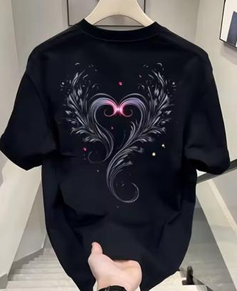 Sommer Trendiges Muster Gedrucktes Kurzarm-T-Shirt Für Unisex Und Unisex Neues Lässiges Lockeres Baumwoll-T-Shirt Für Den Sommer