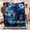 Custom Name Yuki Tsunoda Flannel Throw Blanket Personalized Text Soft Blanket Bed Sofa Gift