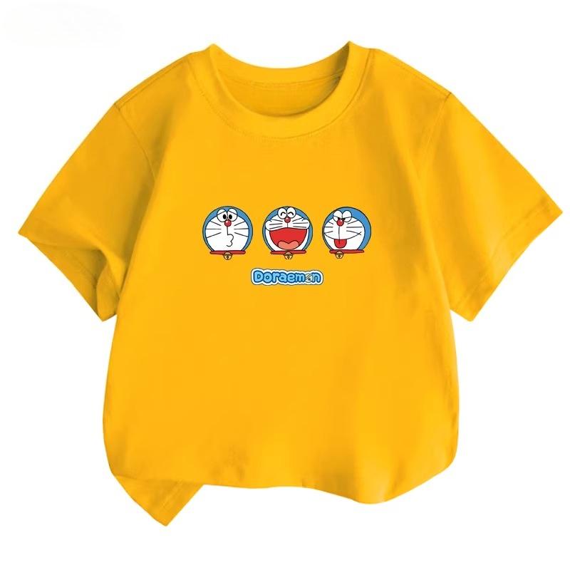 Potdemiel Doraemon Children's T-Shirt, New Summer Style, Comfortable and Breathable Top for Boys and Girls
