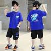 Teen Boys Clothing Set Summer Letter Graffiti Short Sleeve T Shirt Shorts Suit Kids Casual Outfit