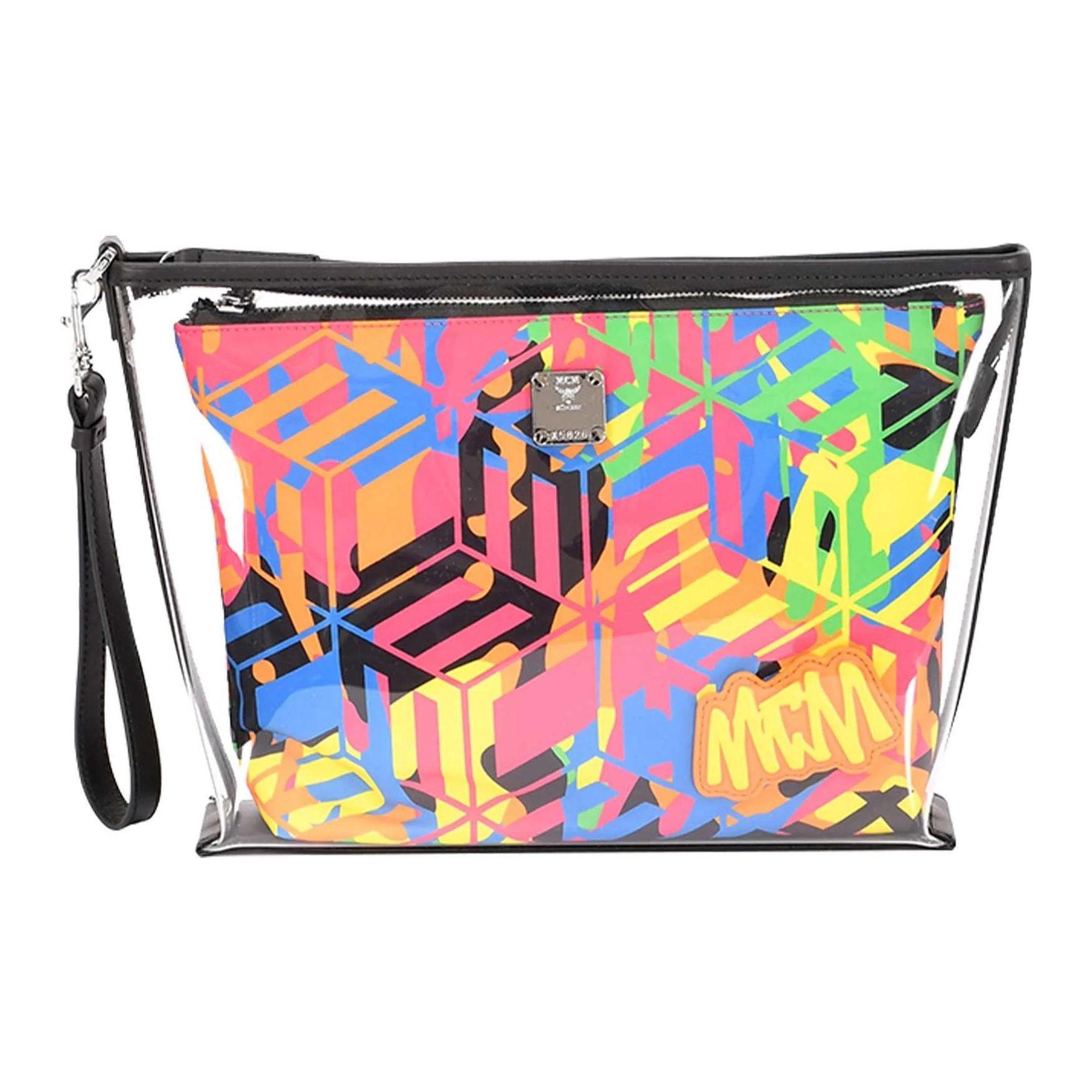 MCM 22 Осень Зима Классический Камуфляжный Принт Прозрачный Съемный Кожаный Ремешок на Запястье Молния Клатч Мужской клатч Цветной MXZCATA02MT001 Basic Set BagDust Bag 22960₽