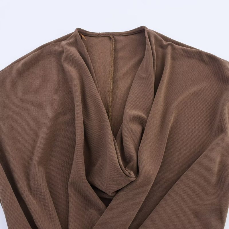 Kaslead New Women clothes Western Style Fashion Simple Slimming Accessories Pleat Dress 1165461