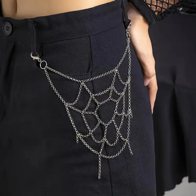 European and American Sweet Cool Style Chain Spider Web Pants Chain Dark Chain Waist Chain Body Chain Clothing Versatile