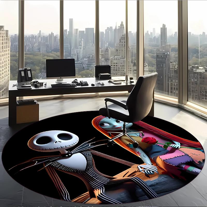 The Nightmare Before Christmas (1) Round Office Rug Decorative Floor Rug for Office Bedroom Living Room and Home Space