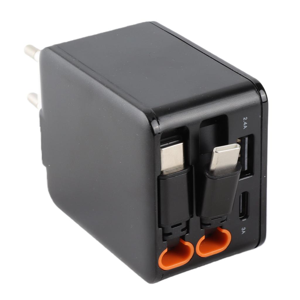 81W 4-in-1 Einziehbares Wandladegerät Reise-Ladegerät USB Typ C Schnellladegerät für Handys Laptops Kopfhörer Uhr